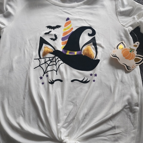 NWT - Halloween Unicorn long sleeve tee with matching headband - Picture 2 of 7